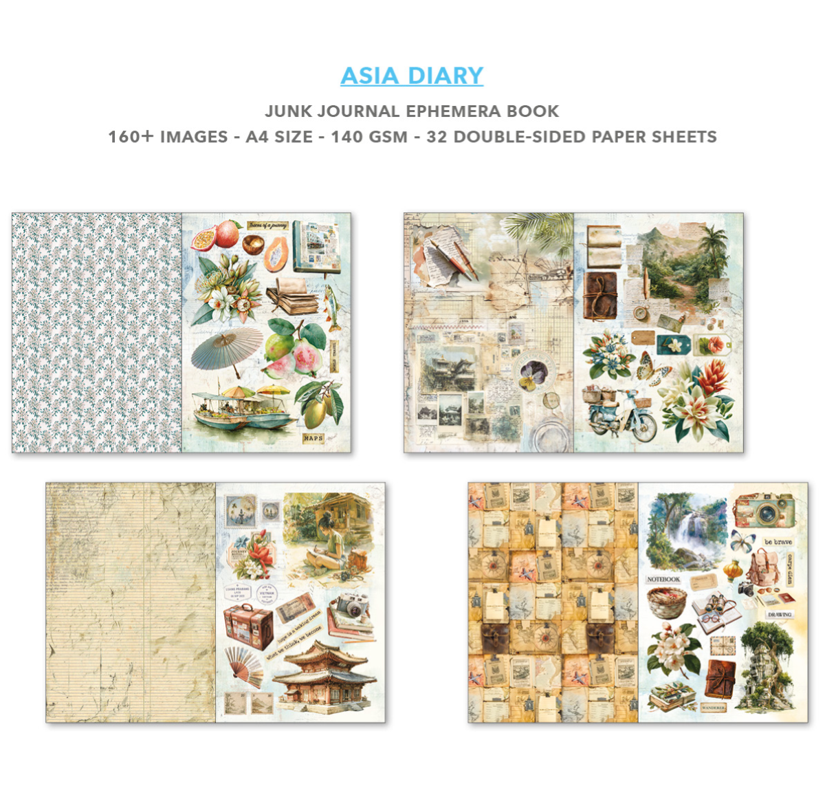 Ciao Bella - Junk Journal & Ephemera Book - Asia Diary