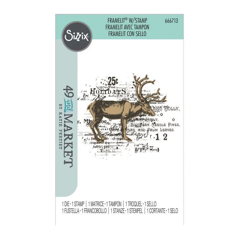 Sizzix - Clear Stamp & Die Reindeer Mix Cluster