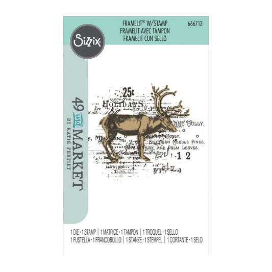 Sizzix - Clear Stamp & Die Reindeer Mix Cluster