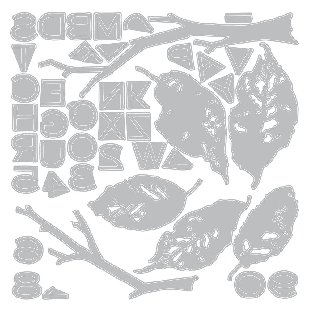 Sizzix - Thinlits Dies - Vault Leaves + Sticks