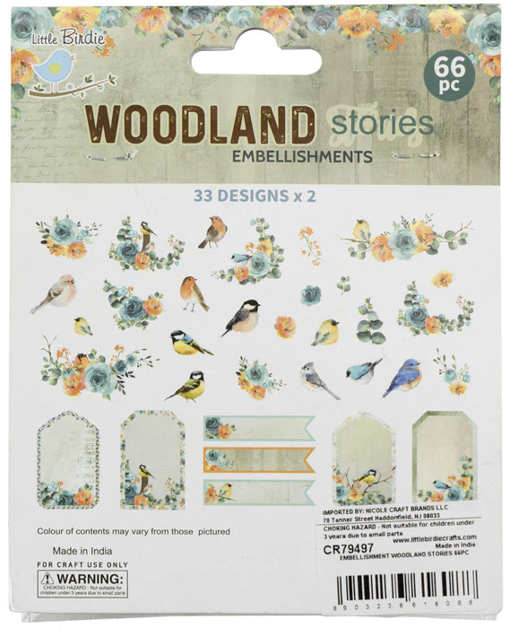 Little Birdie -Woodland Stories - Ephemera 66pc