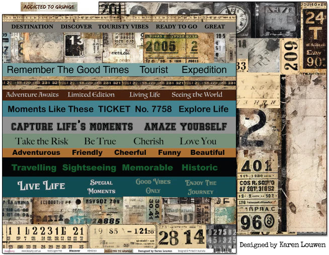 Bee Arty - Addicted To Grunge 12'' x 12'' Paper Collection Pack