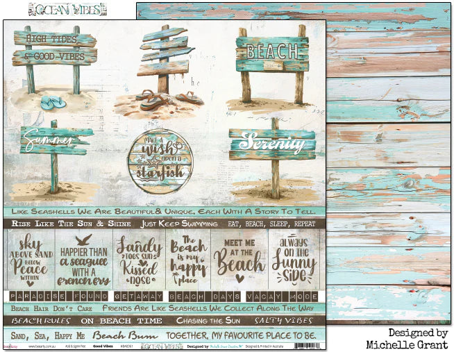 Bee Arty - Ocean Vibes 12'' x 12'' Paper Collection Pack