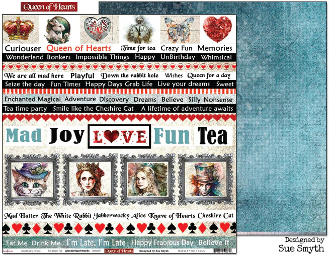 Bee Arty - Queen Of Hearts 12'' x 12'' Paper Packs NEW Collection