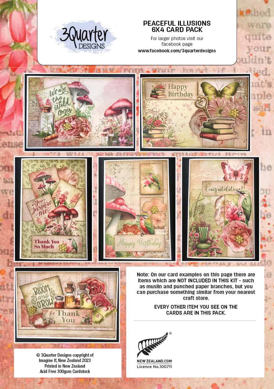 3 Quarter Designs - Peaceful Illusions 6x4 Card Pack