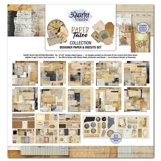 3 Quarter Designs - Paper Tales Collection Designer Paper & Diecuts Set