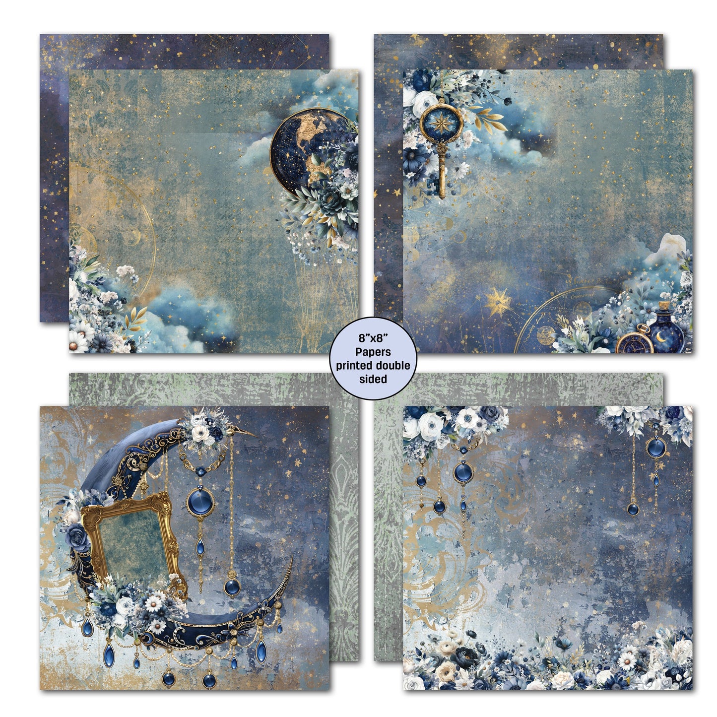 3 Quarter Designs - Lunar Horoscope  Collection 8x8 Pack