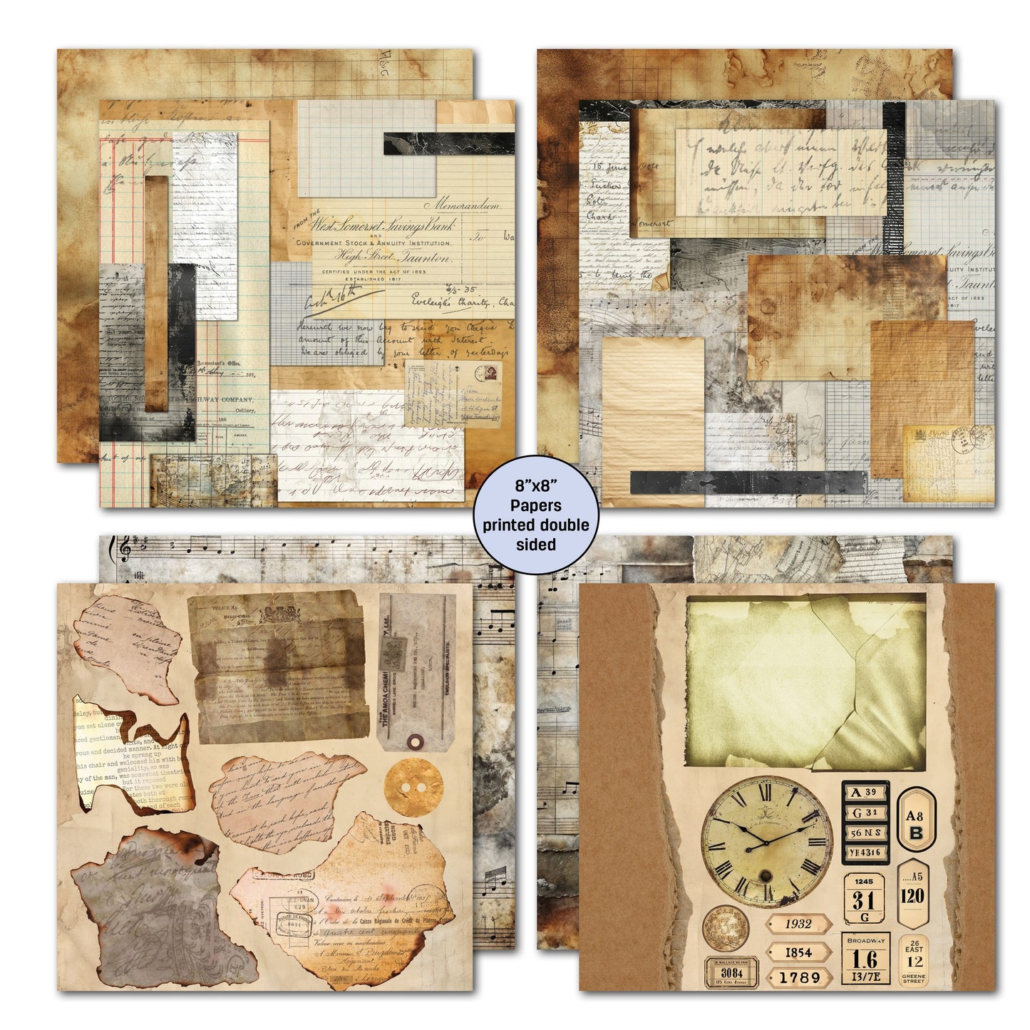 3 Quarter Designs - Paper Tales  Collection 8x8 Pack