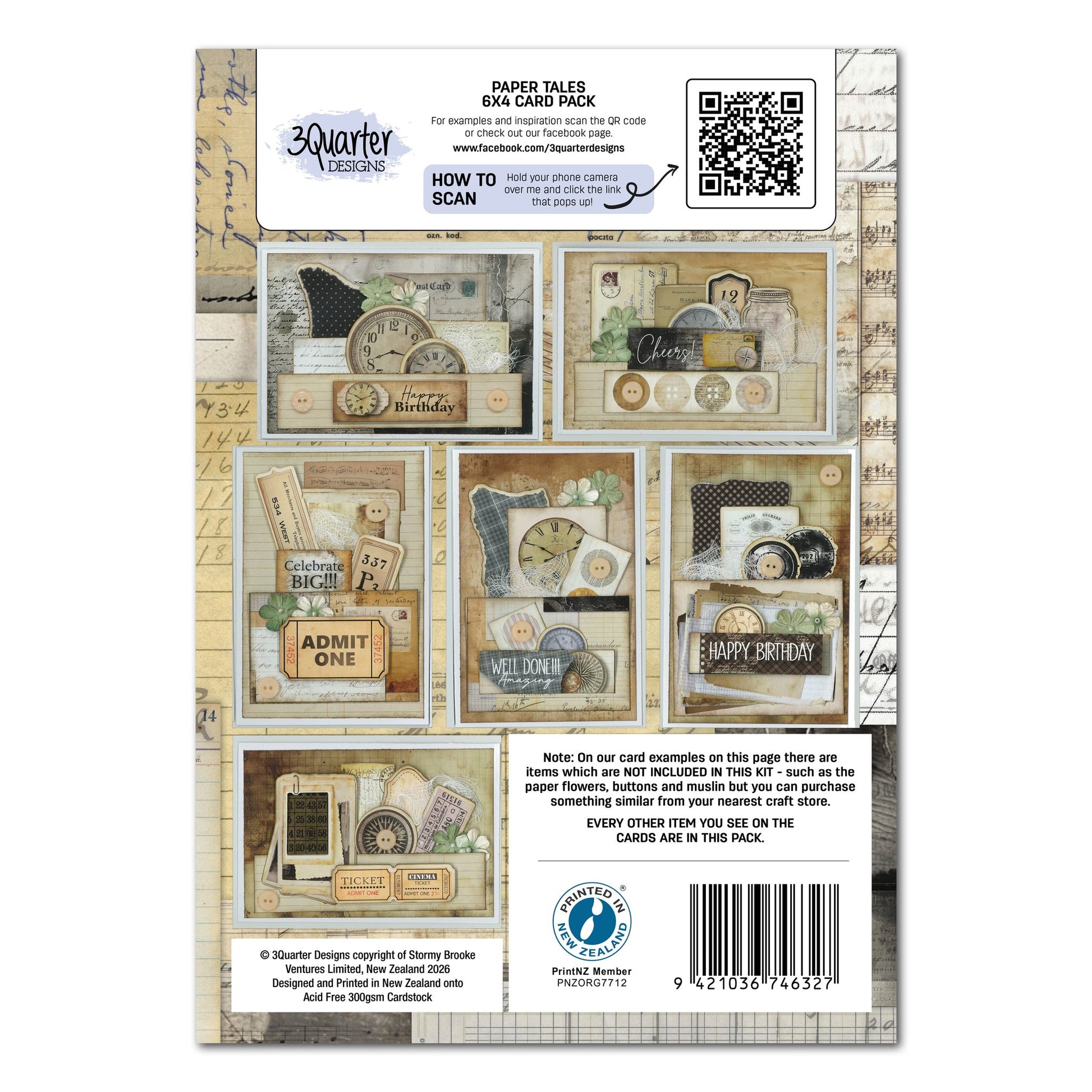 3 Quarter Designs - Paper Tales Collection 6x4 Card Pack