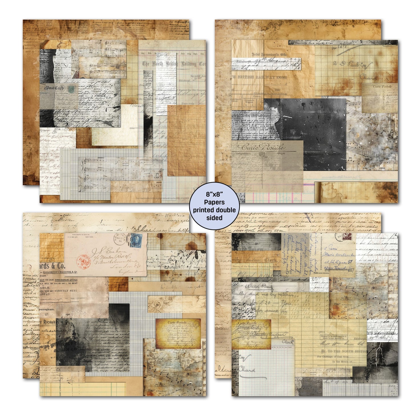 3 Quarter Designs - Paper Tales  Collection 8x8 Pack