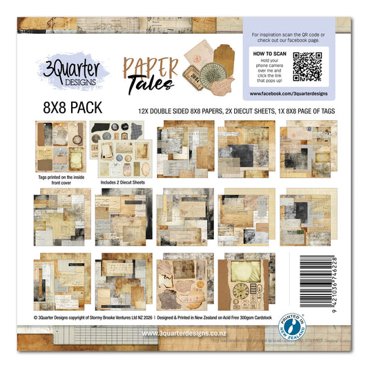 3 Quarter Designs - Paper Tales  Collection 8x8 Pack