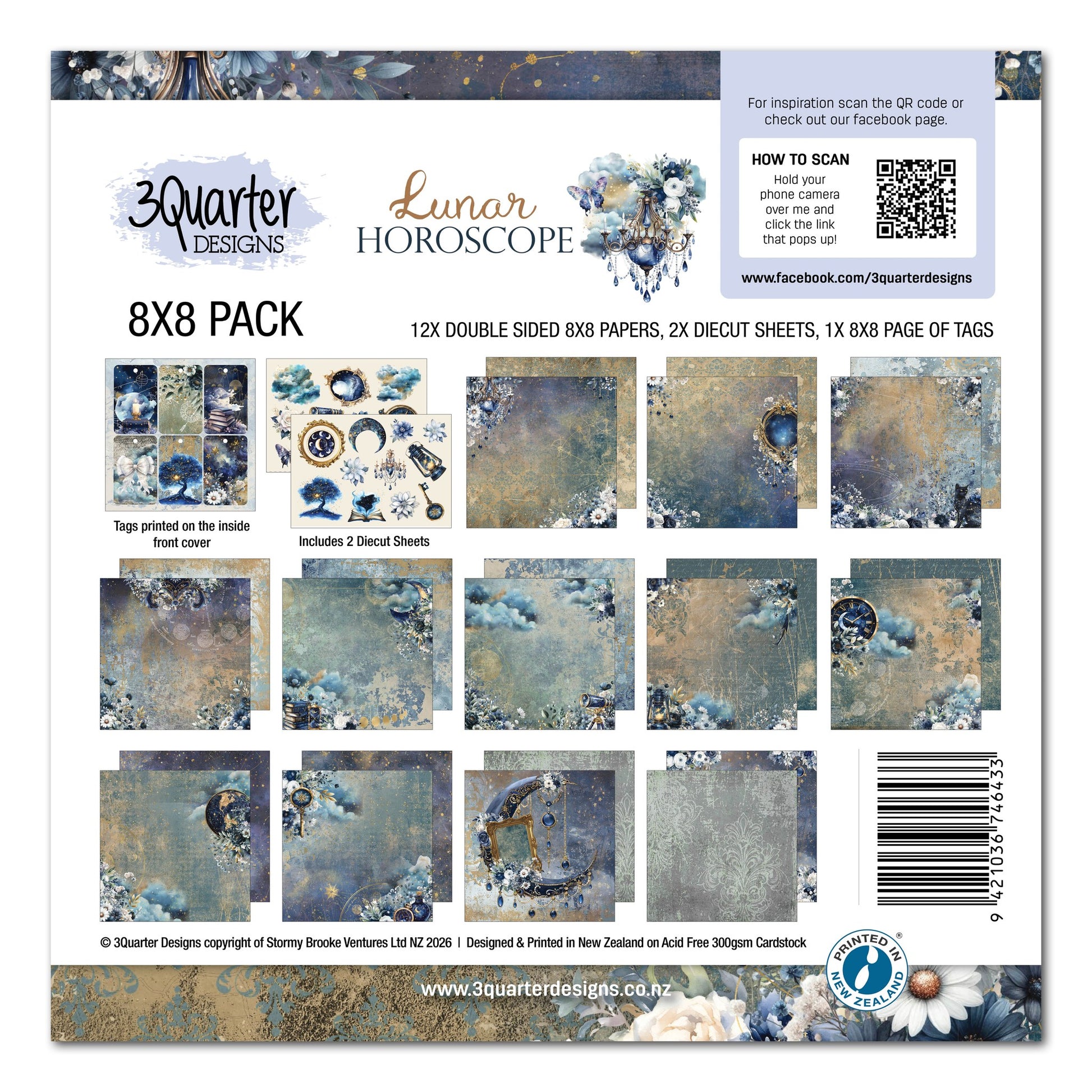 3 Quarter Designs - Lunar Horoscope  Collection 8x8 Pack
