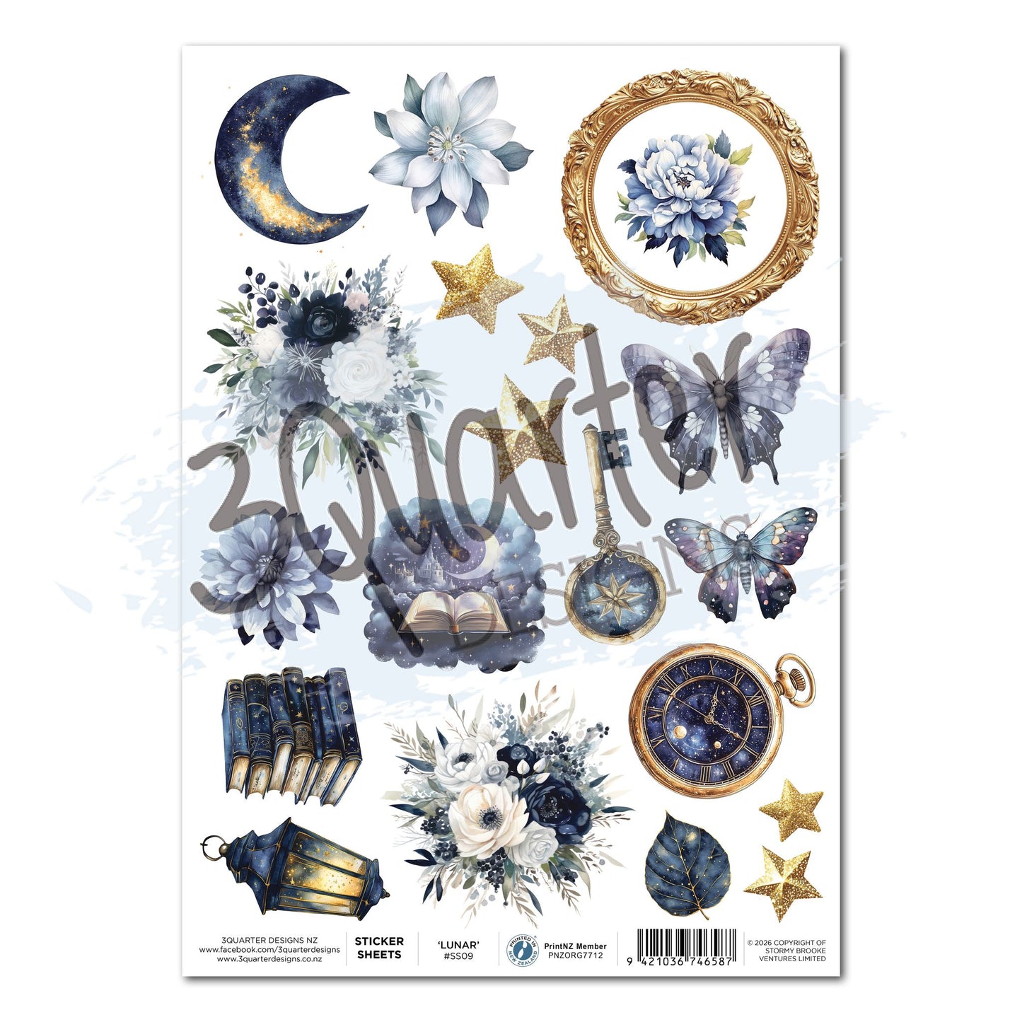 3 Quarter Designs -  Sticker Sheet  - Lunar Horoscope