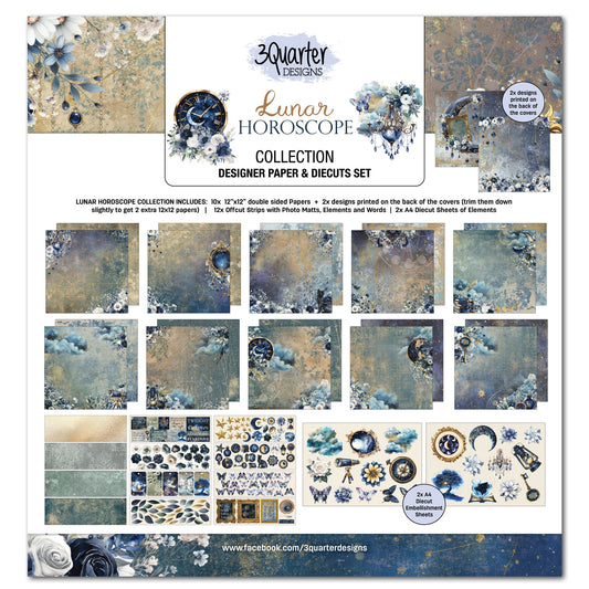 3 Quarter Designs - Lunar Horoscope Collection Designer Paper & Diecuts Set