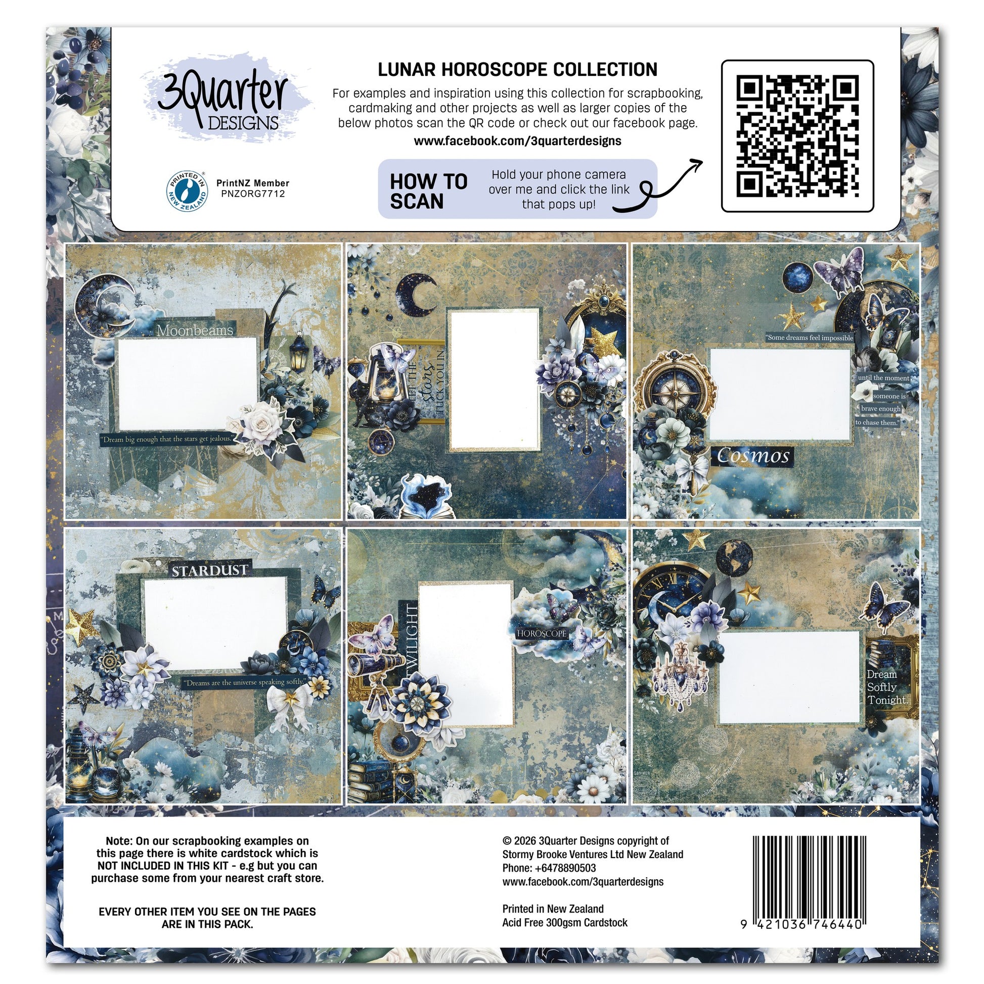 3 Quarter Designs - Lunar Horoscope Collection Designer Paper & Diecuts Set