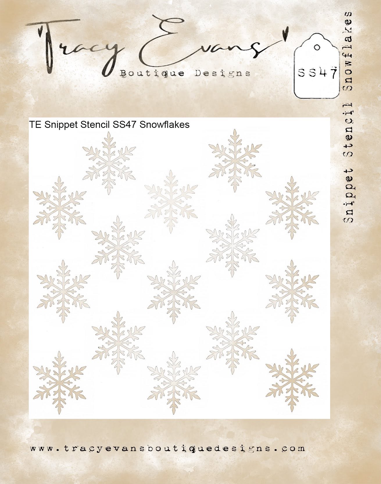 Tracy Evans Boutique Designs - Snippet Stencils - Snowflakes SS47