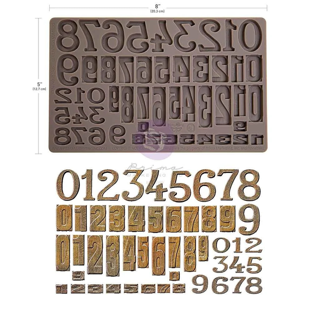 Finnabair Imaginarium Moulds - Letterpress Numbers