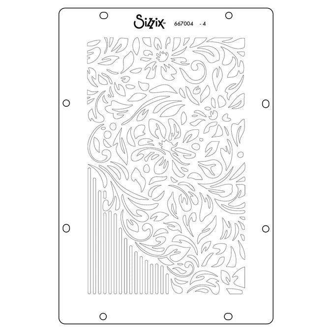 Sizzix Studio - Willow Wolfe Stencils - Backgrounds