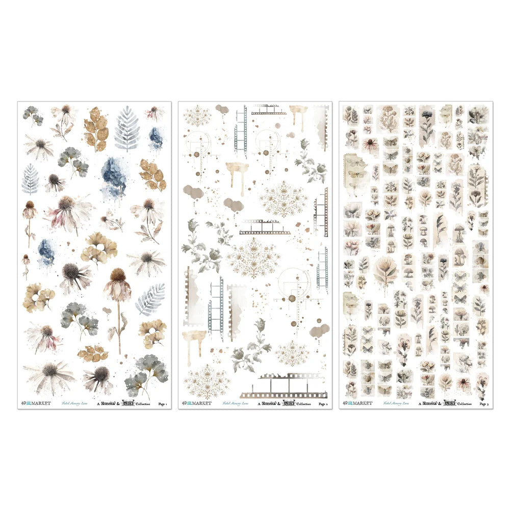 49 and Market Faded Memory Lane Essential Rub-On Transfer Set