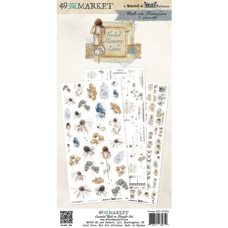 49 and Market Faded Memory Lane Essential Rub-On Transfer Set