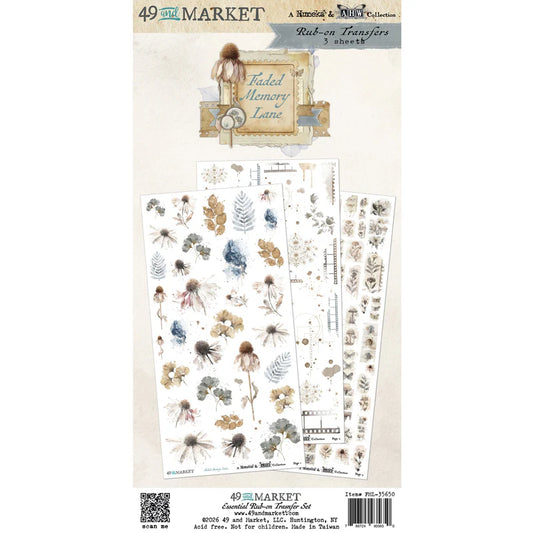 49 and Market Faded Memory Lane Essential Rub-On Transfer Set