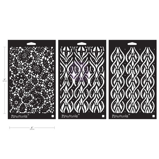 Finnabair Stencil - Victorian Tiles - set 3 stencils