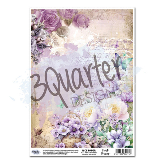 3 Quarter Designs - Rice Paper  - Violet Dreams