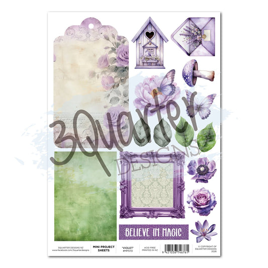 3 Quarter Designs - Mini Project Sheets - Violet Dreams