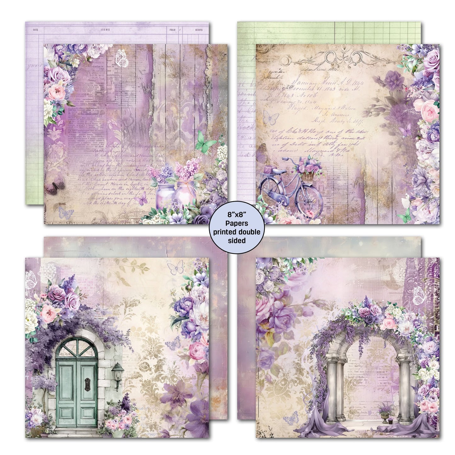 3 Quarter Designs - Violet Dreams Collection Designer Paper & Diecuts Set