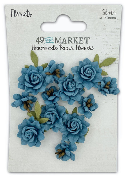 49 and  Market Handmade Paper Flowers - Florets - Slate