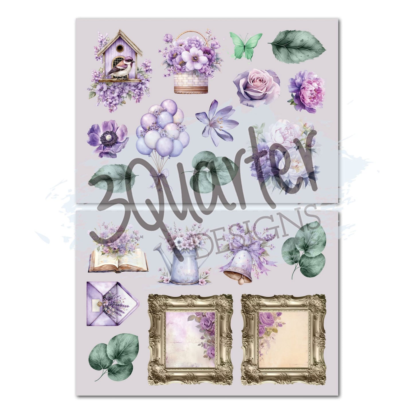 3 Quarter Designs - Violet Dreams Collection 6x4 Card Pack