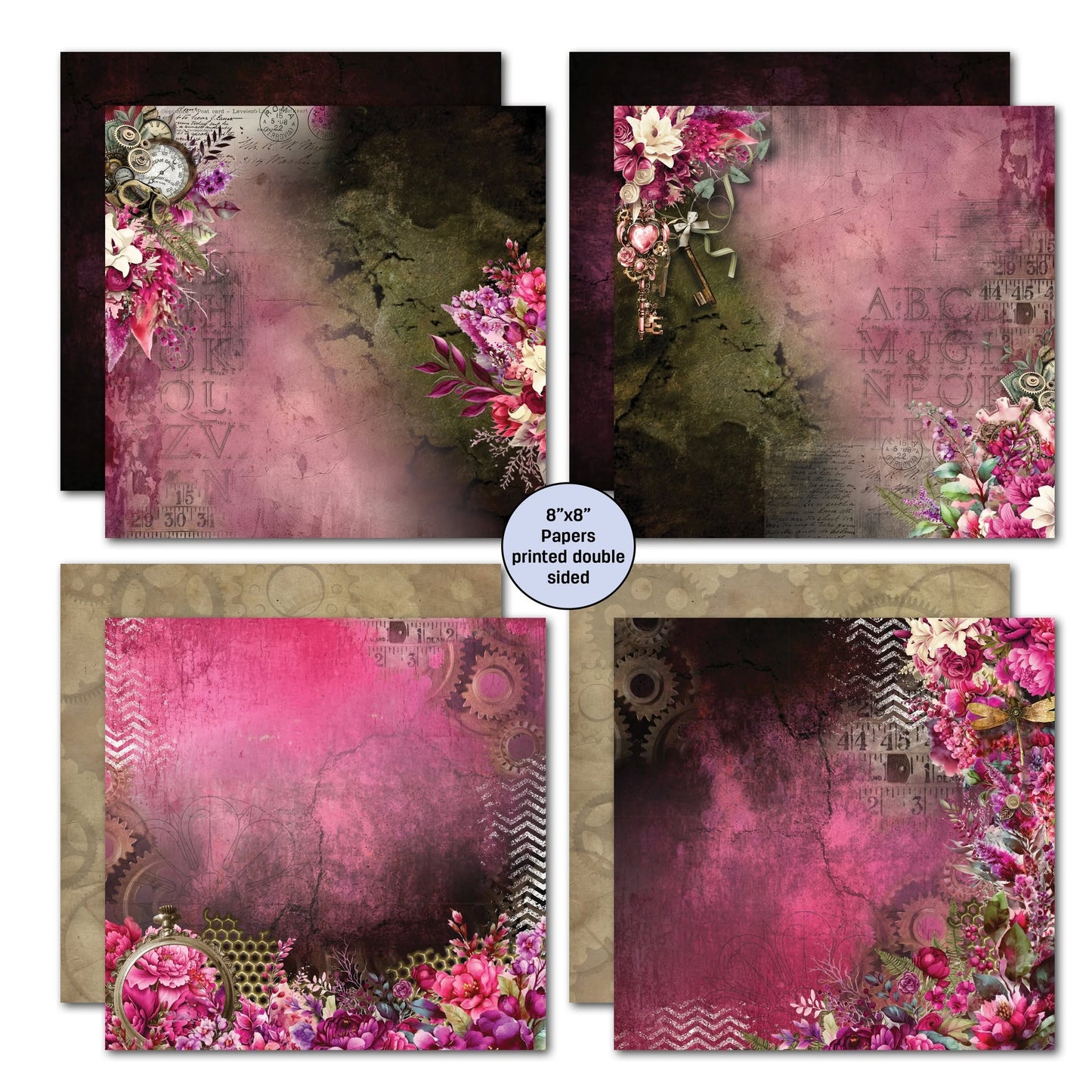 3 Quarter Designs - Mrs Aeronaut Collection 8x8 Pack