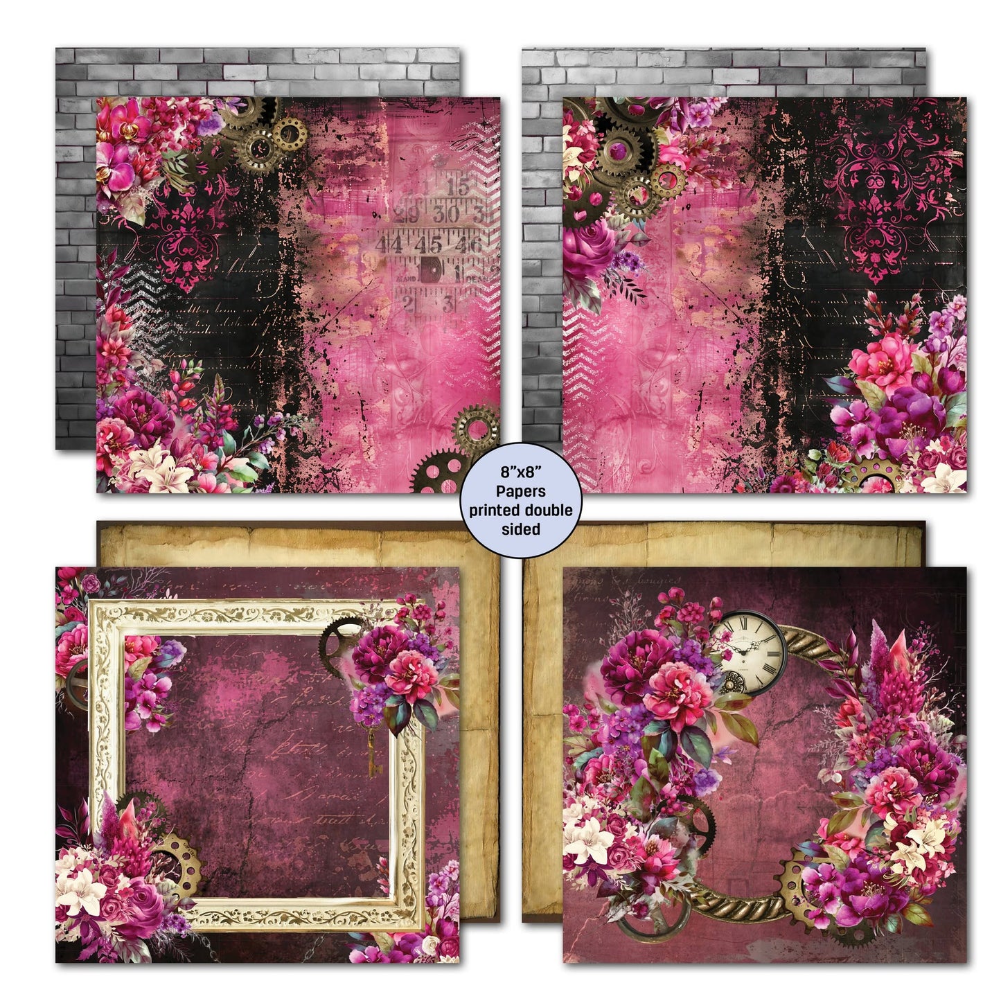 3 Quarter Designs - Mrs Aeronaut Collection 8x8 Pack