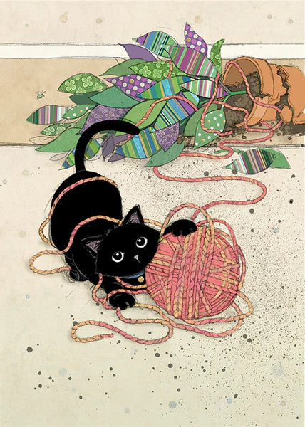 Bug Art Luxury Greeting Cards -Wool Kitty