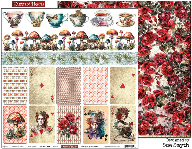 Bee Arty - Queen Of Hearts 12'' x 12'' Paper Packs NEW Collection