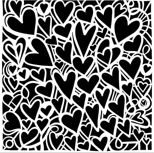 TCW 12 x 12 Stencil  - Heartfelt
