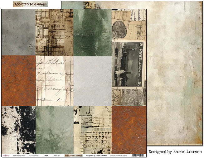 Bee Arty - Addicted To Grunge 12'' x 12'' Paper Collection Pack