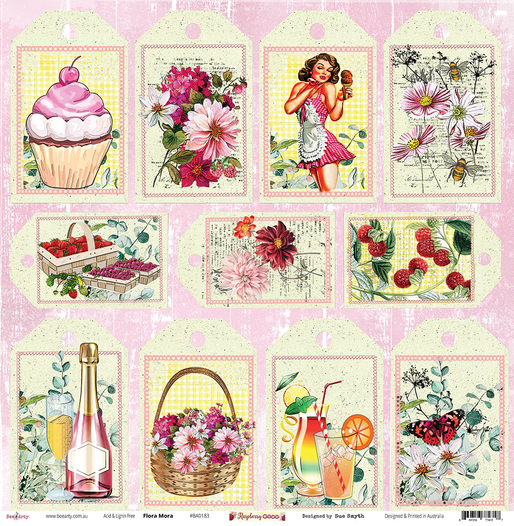 Bee Arty - Raspberry Fizz 12'' x 12'' Paper Packs