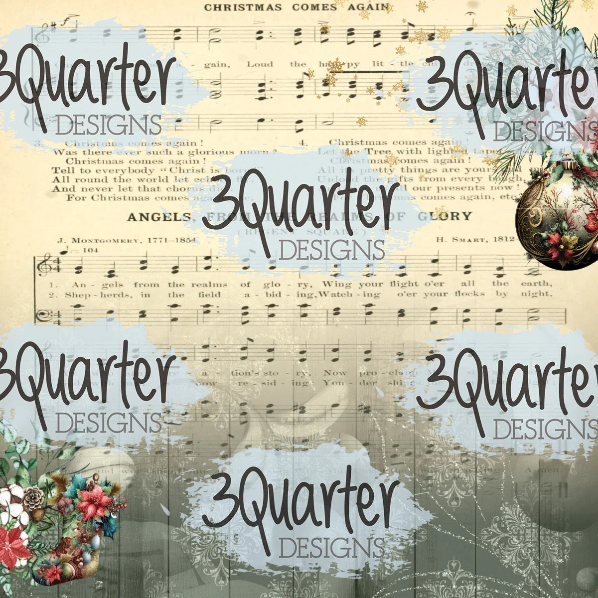 3 Quarter Designs - December Wishes 8x 8 collection pack