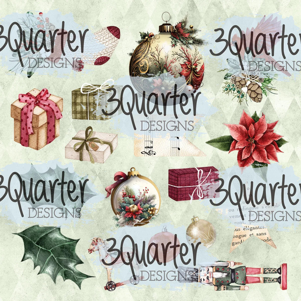 3 Quarter Designs - December Wishes 8x 8 collection pack