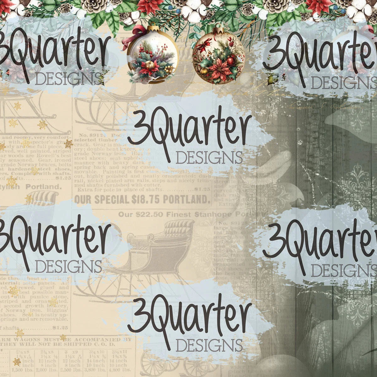 3 Quarter Designs - December Wishes 8x 8 collection pack