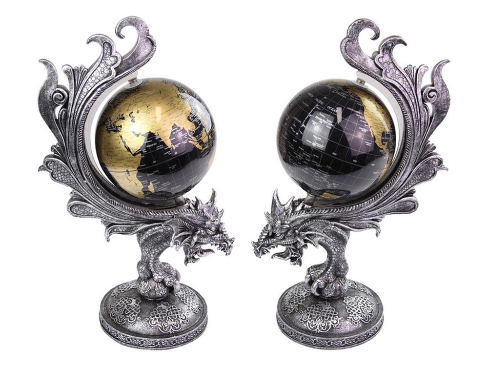  Silver Dragon with Spinning Globe