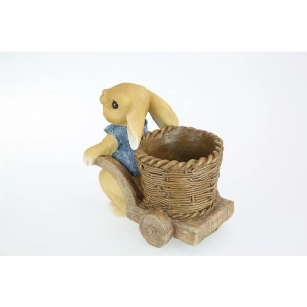 Cute Bunny Rabbit Pulling Cart