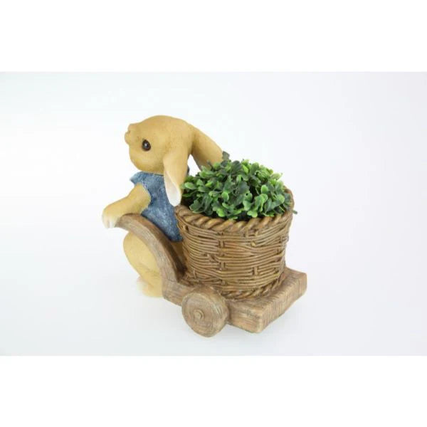 Cute Bunny Rabbit Pulling Cart