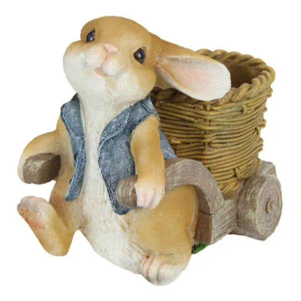 Cute Bunny Rabbit Pulling Cart