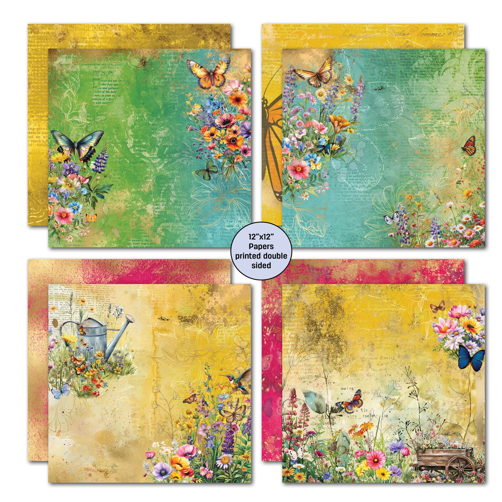 3 Quarter Designs -Fluttering Wings Collection Designer Paper & Diecuts Set