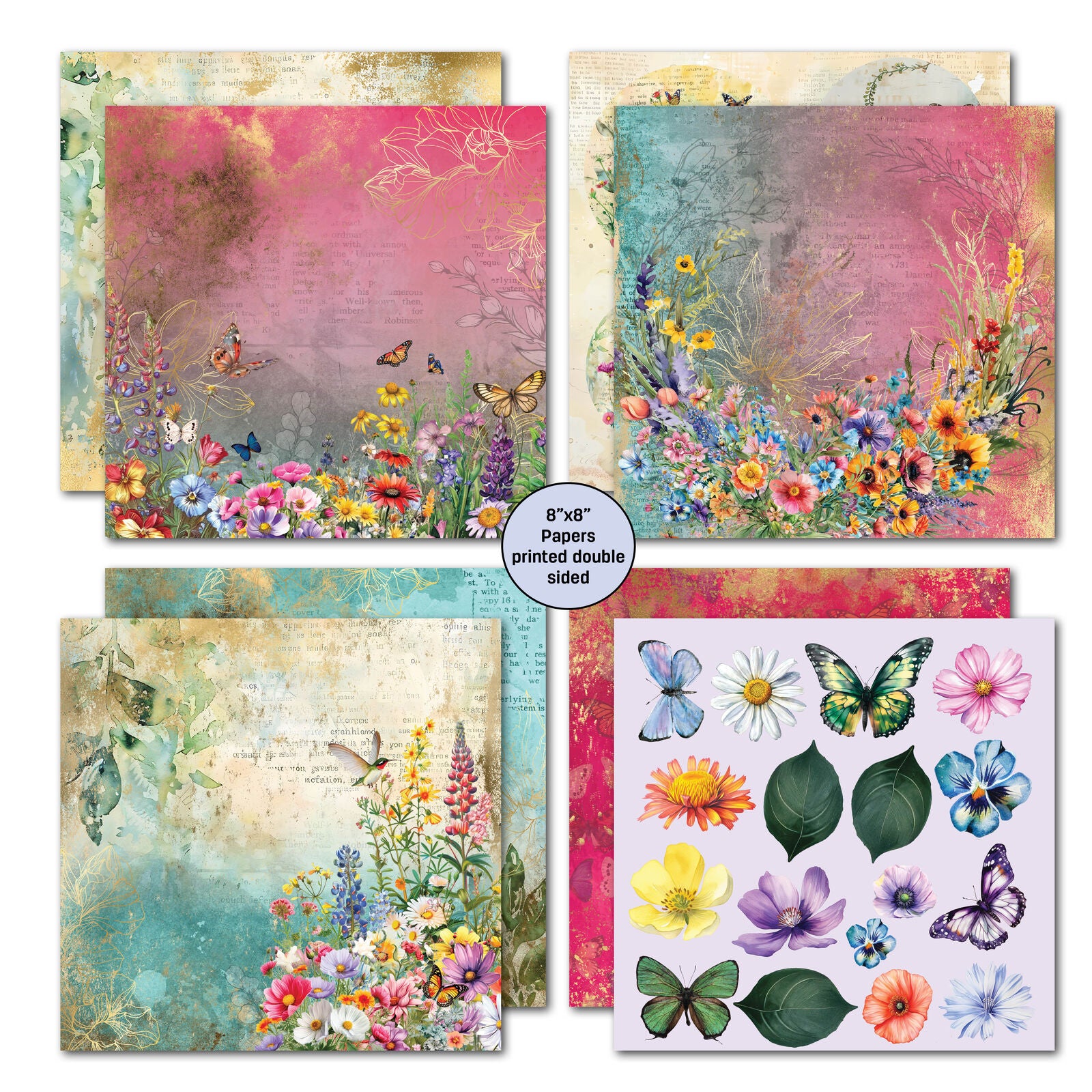 3 Quarter Designs - Fluttering Wings 8x8 Pack 
