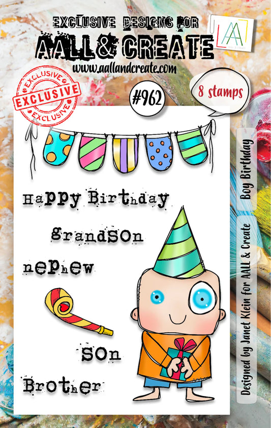 AALL & CREATE - A7 Stamps - Boy Birthday #962
