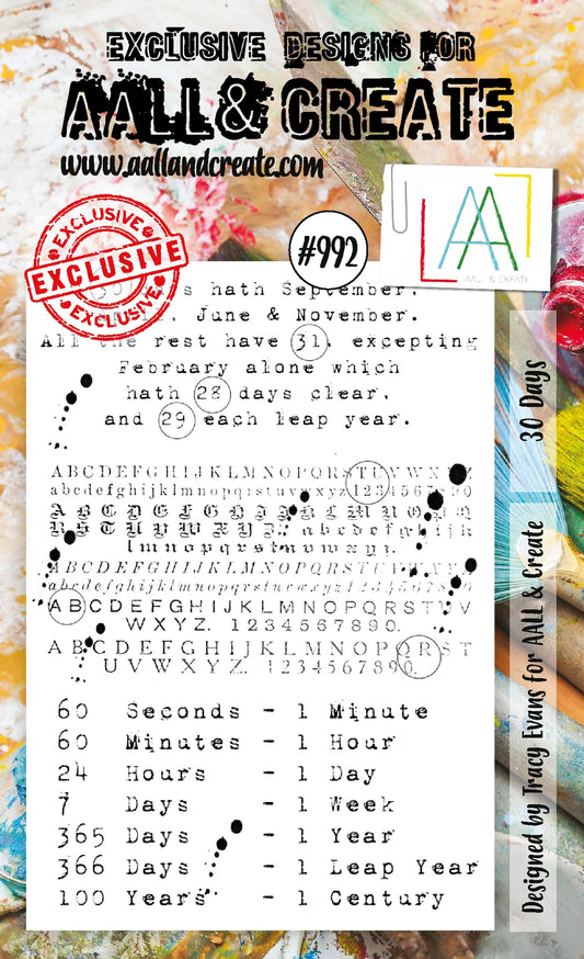 AALL & CREATE - A7 Stamps - 30 Days #992