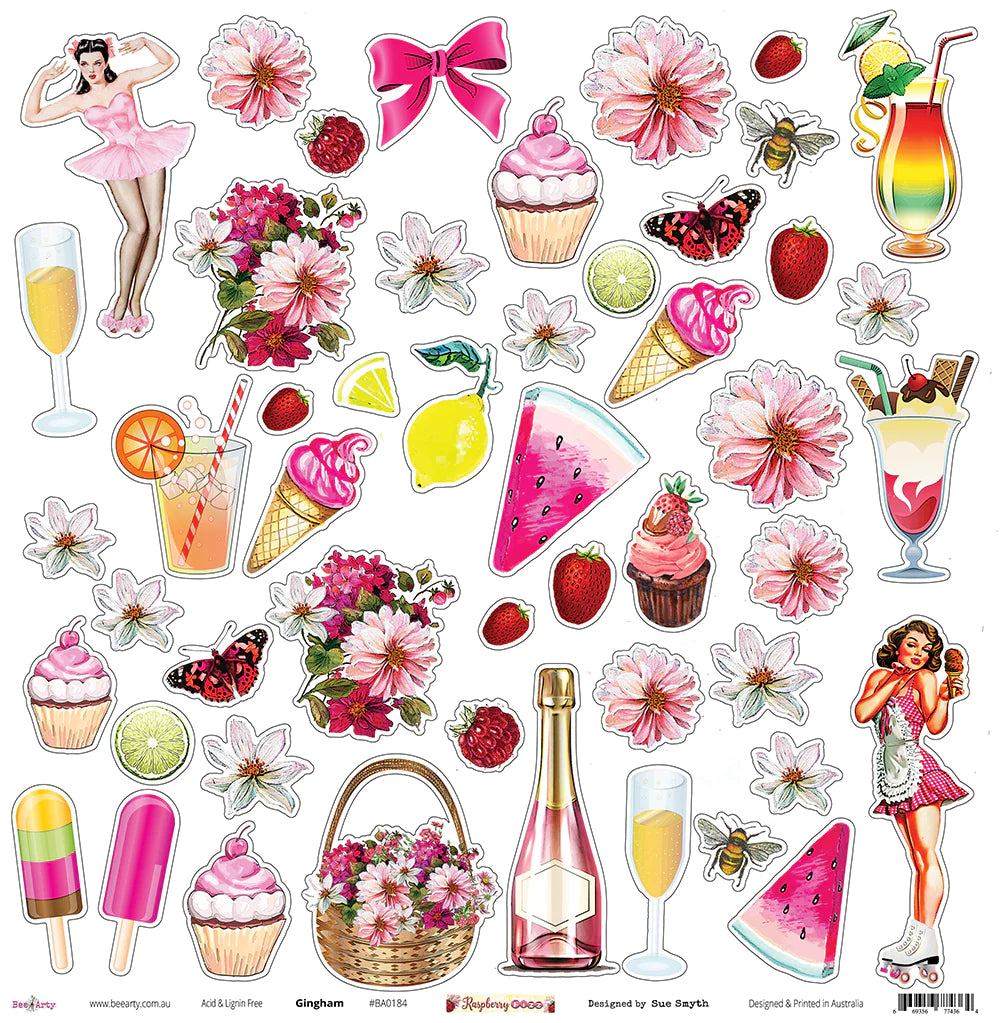 Bee Arty - Raspberry Fizz 12'' x 12'' Paper Packs